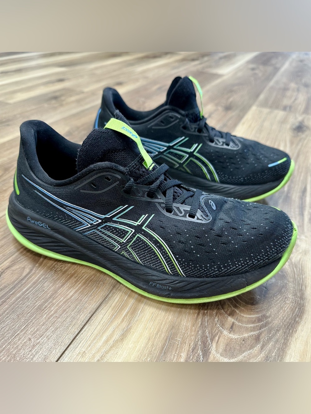 Asics Gel-Cumulus 26 Running Shoes 1011B792-001 Black Electric Lime, Size 9.5